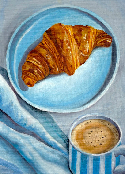 Blue breakfast painting